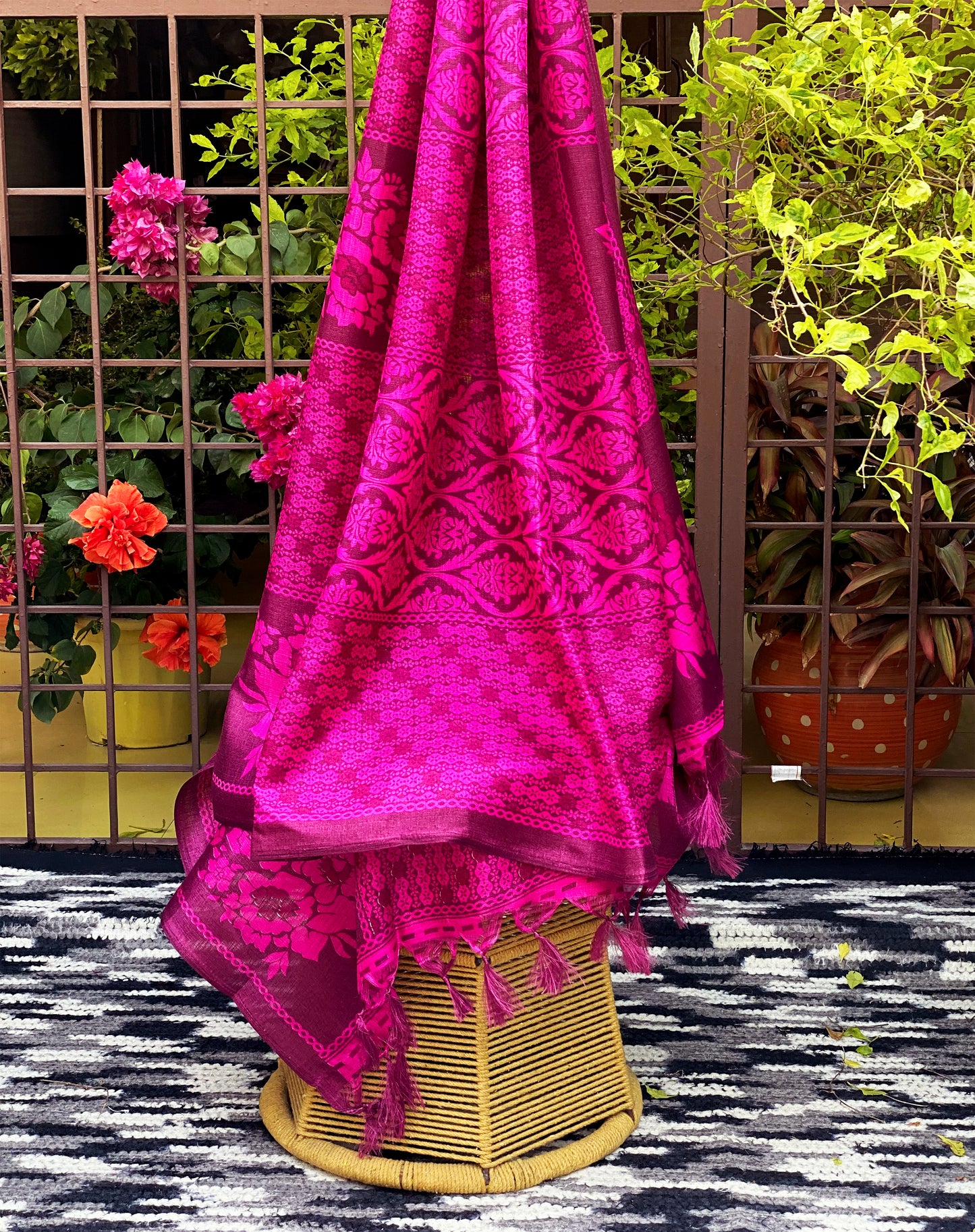 magenta-pink-silk-designer-dupatta-online-india
