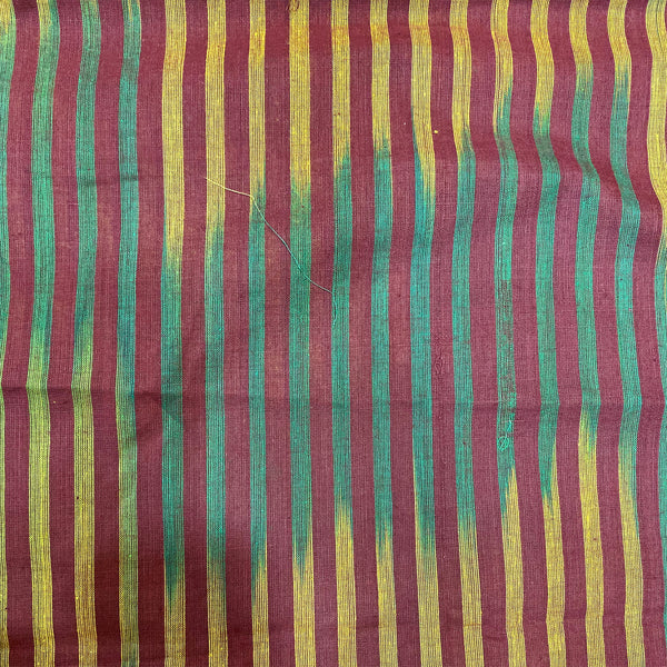 Green & Mustard Ikat On Maroon