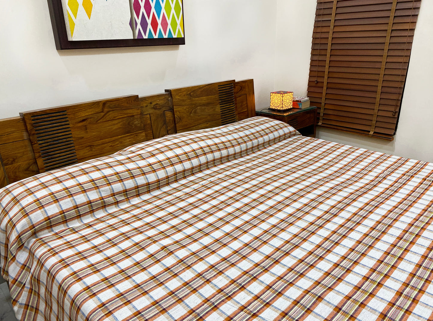 Woven Checkered Indie Bed Cover