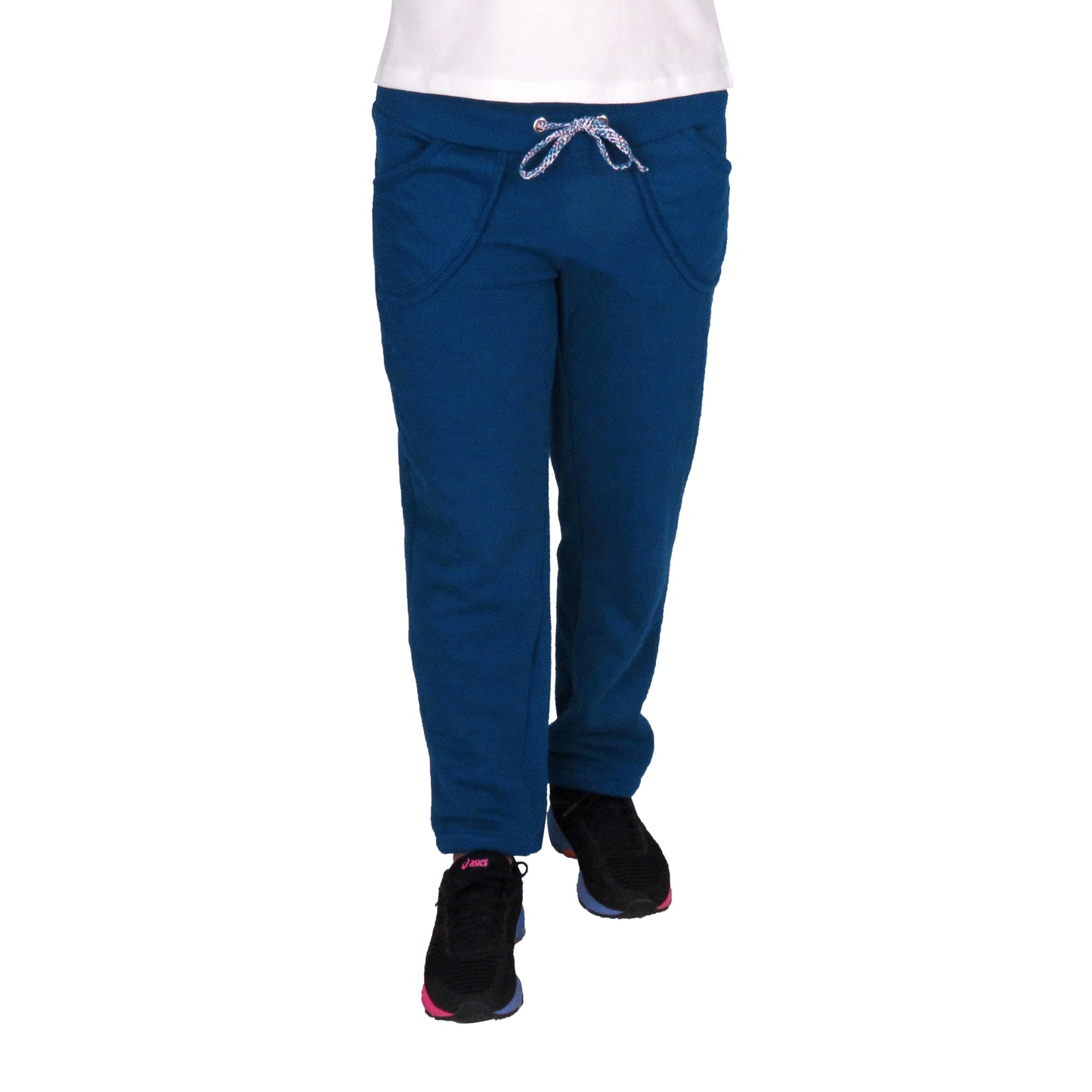 Blue Fleece Lower With Side Stripe & Pockets