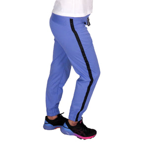 Premium Side Stripe Zip Pocket Track Pants Purple  White  Zamage