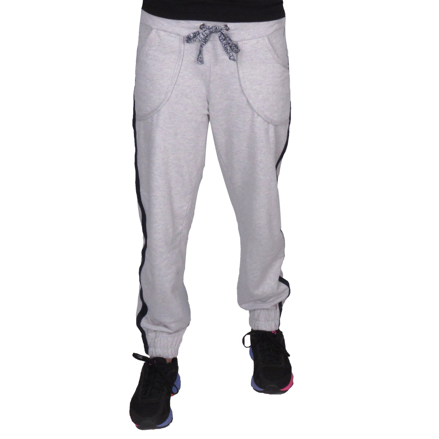 Light Grey Knitted Joggers With Pockets