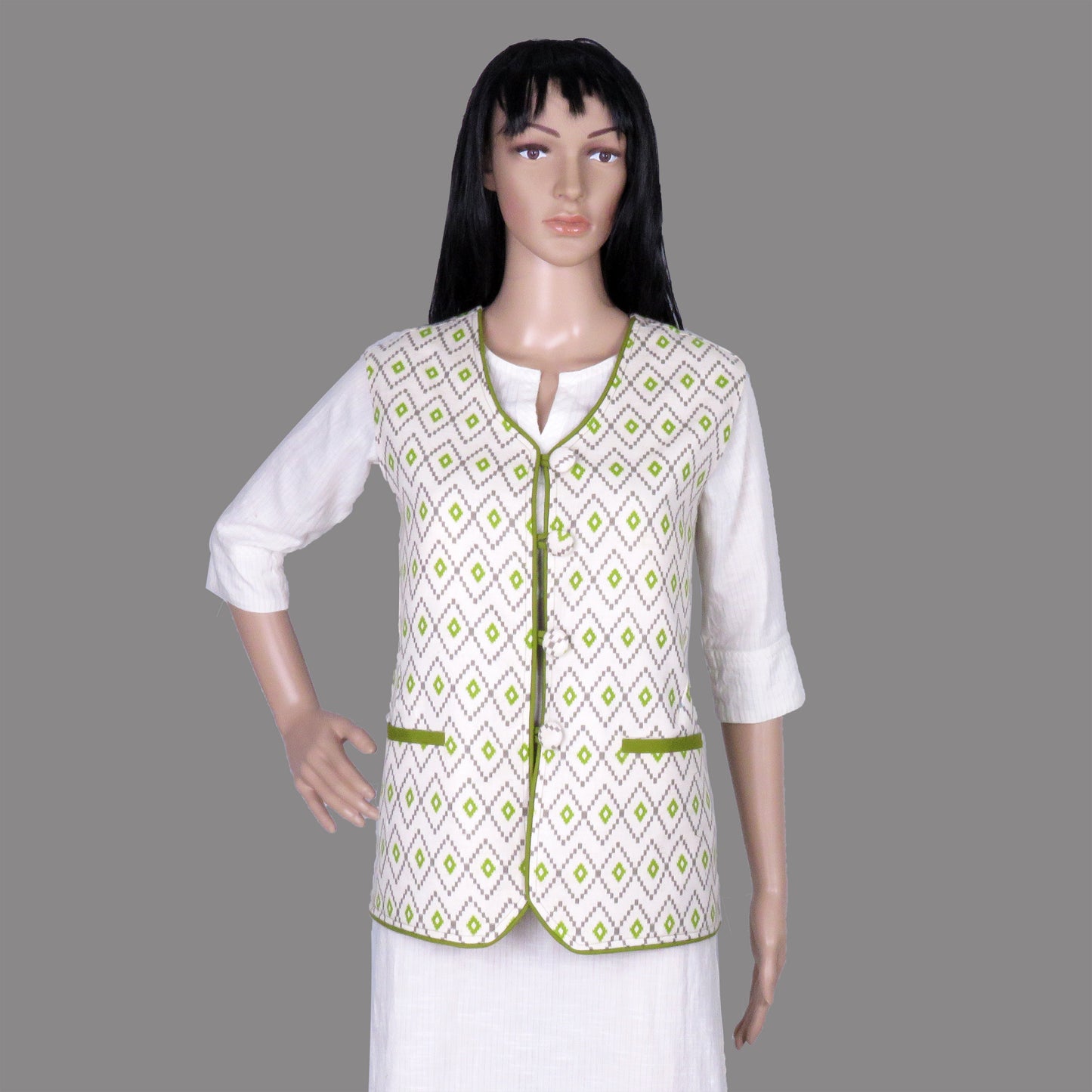 ethnic-khadi-jacket-for-women-in-green-and-white