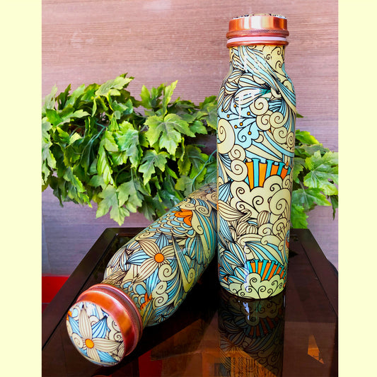 Doodle Art Pure Copper Bottle