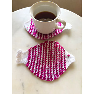 Pink Fish Coasters (Set of 2)