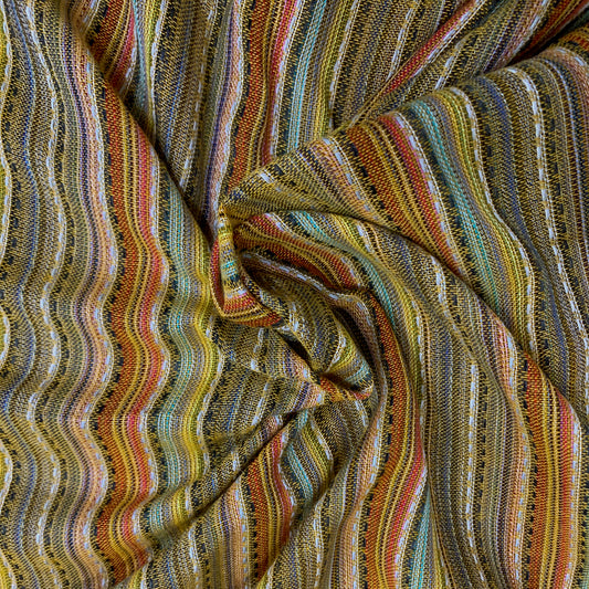 Textured Striped Summery Cotton Fabric