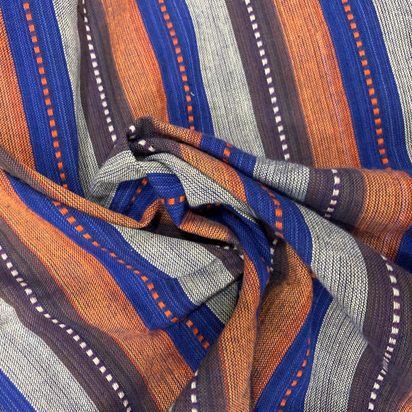 Multicoloured Striped Cotton Fabric