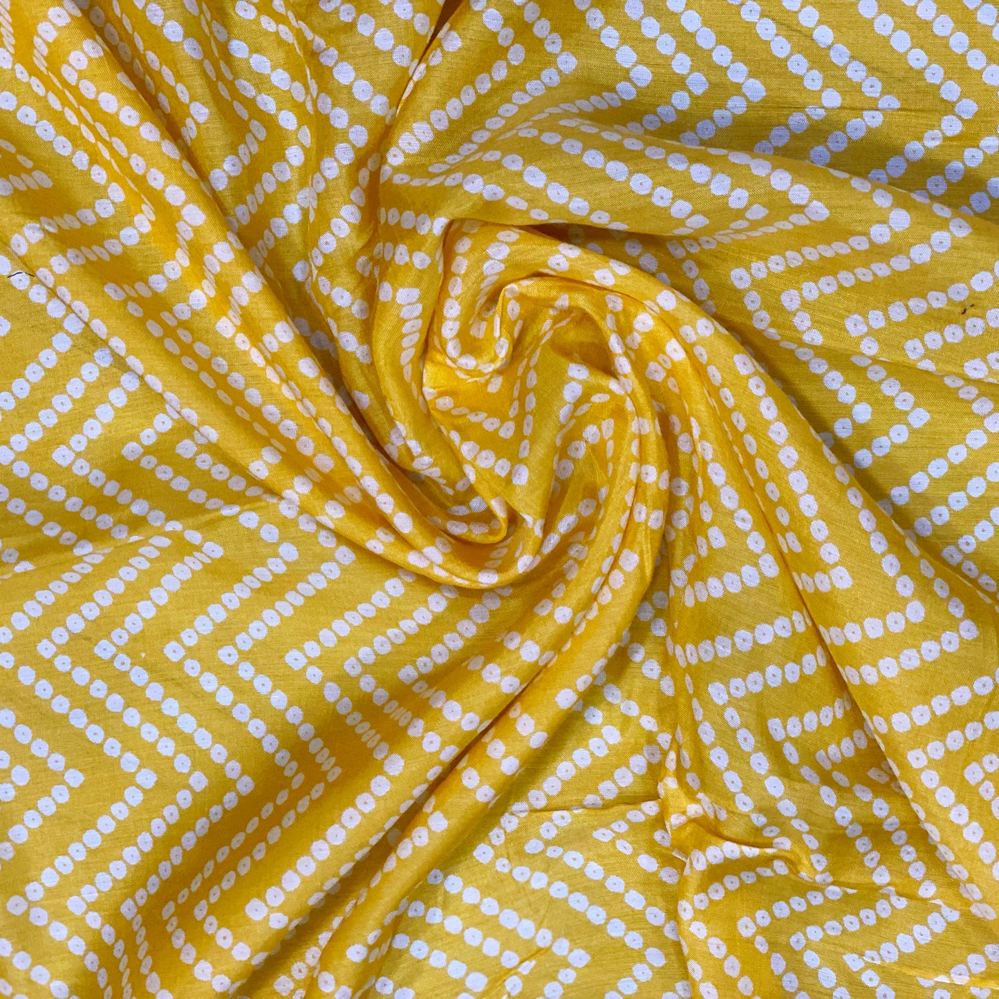 Sunshine Bandhni Cotton Silk Fabric