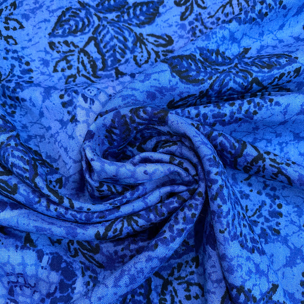Mineral Blue Printed Rayon Fabric