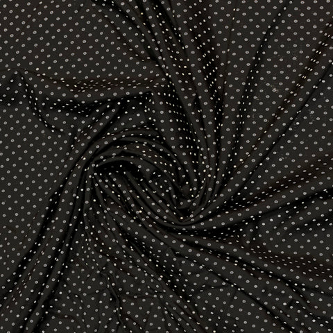Black & Grey Polka Dot Rayon Print