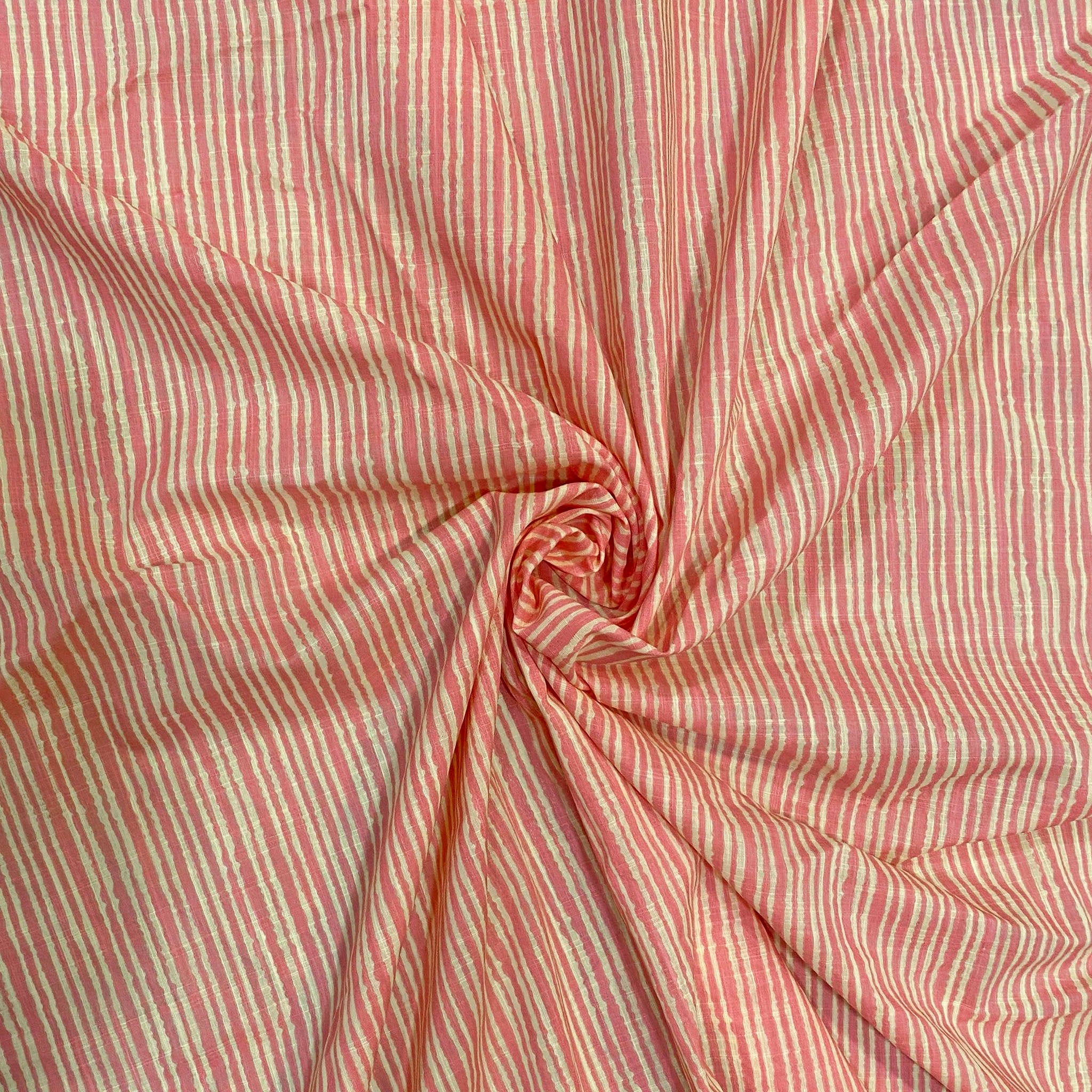 Orange Candy Striped Cotton Fabric