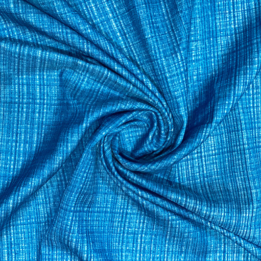 Blue Textured Tint Handloom Cotton Silk Fabric