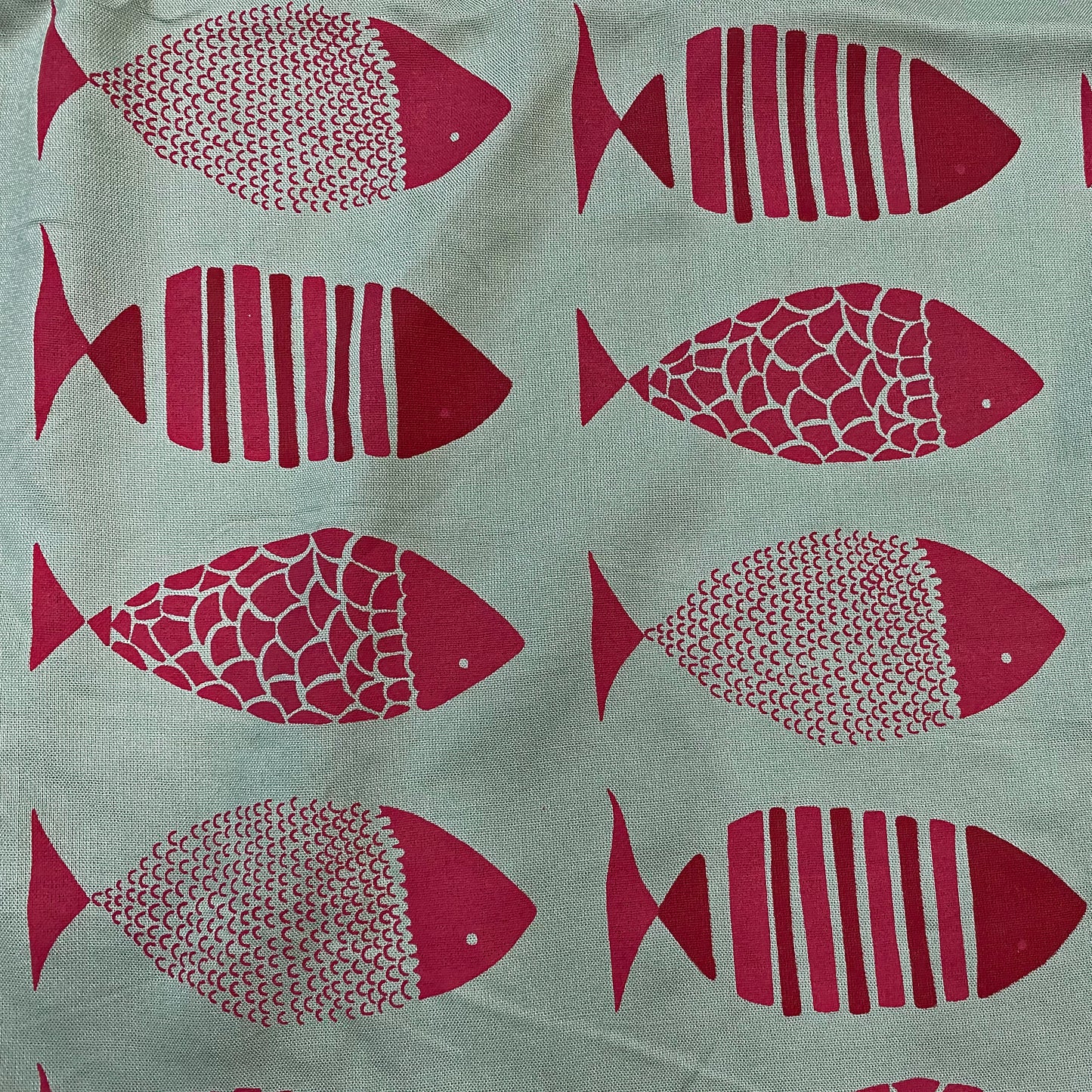 Red Fish Print Rayon Fabric Online