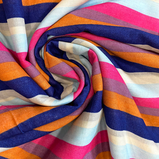 Colourful Striped Soft Cotton Fabric