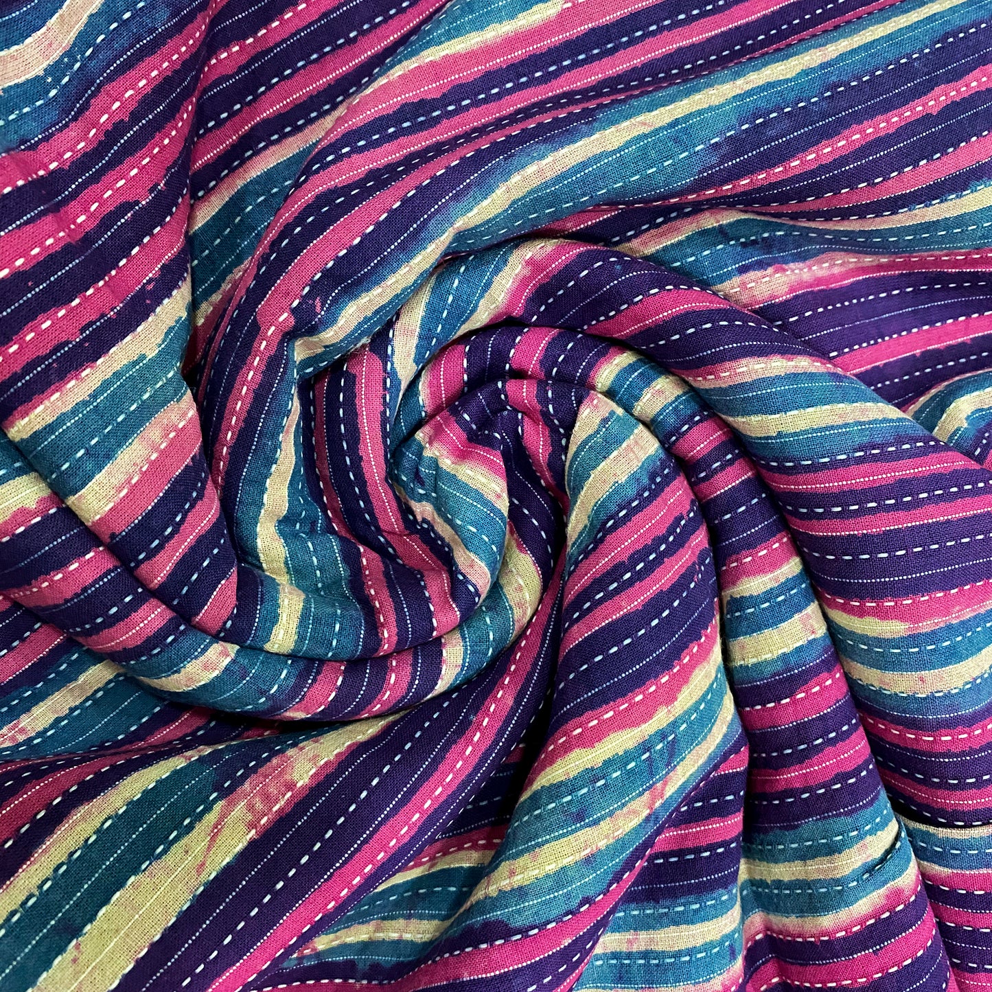 Colourful Thin Stripes Cotton Fabric