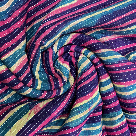 Colourful Thin Stripes Cotton Fabric