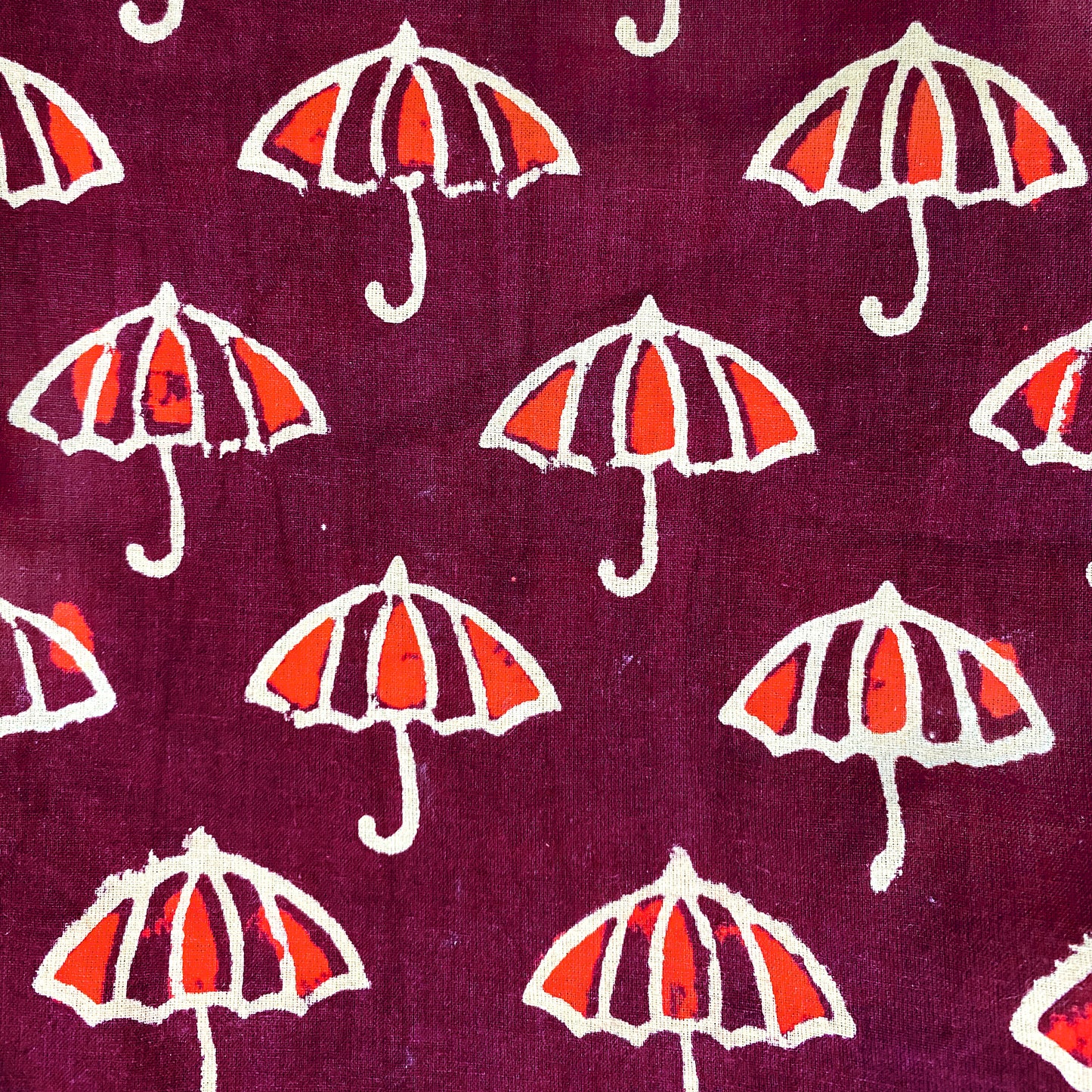 Umbrella Handblock Cotton Fabric