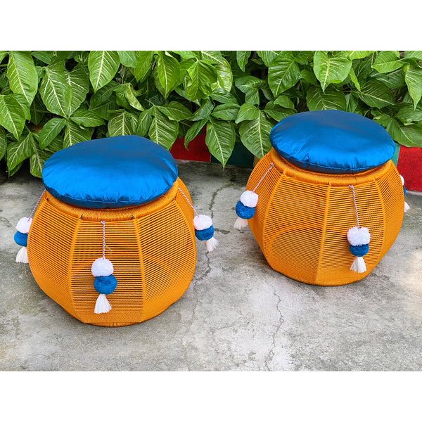 Yellow & Blue Rattan Seats (Twin Set)