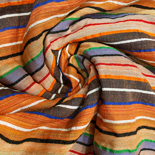 Multicoloured Bands Cotton Fabric