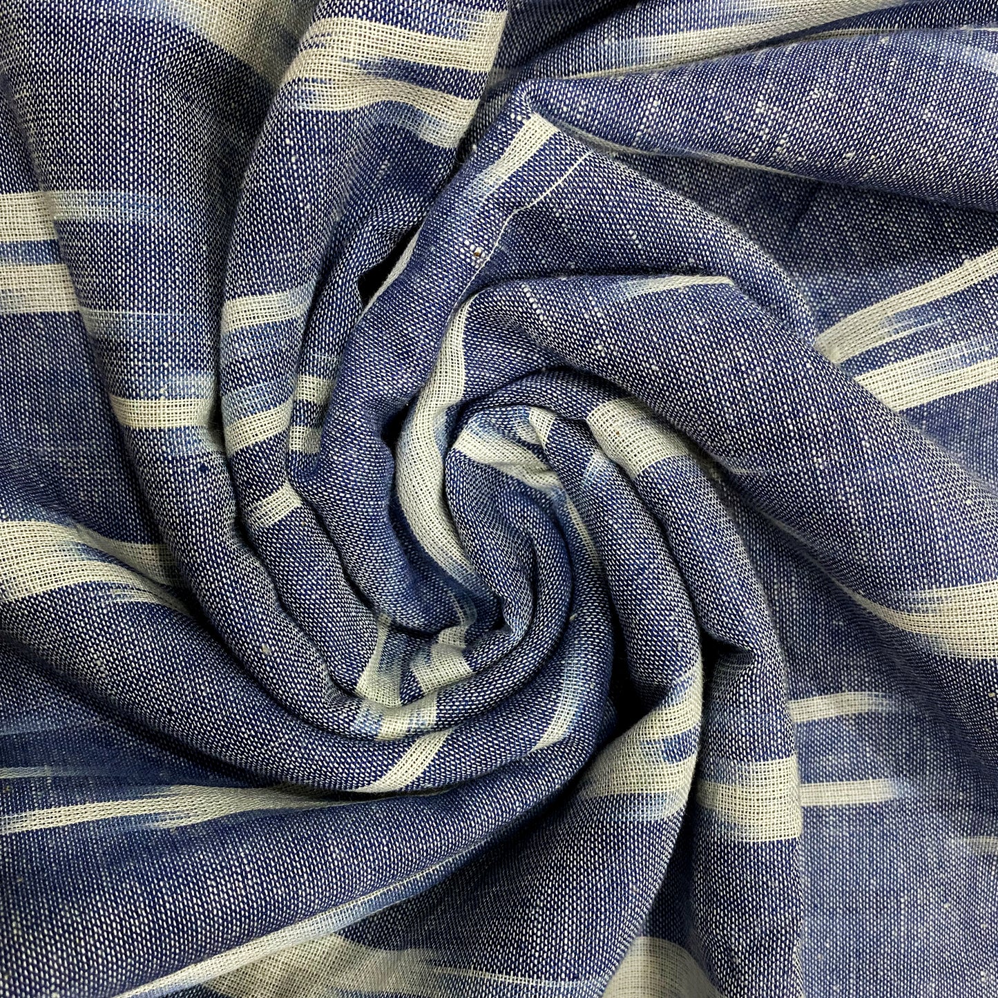 Blue & White Ikat Cotton Fabric