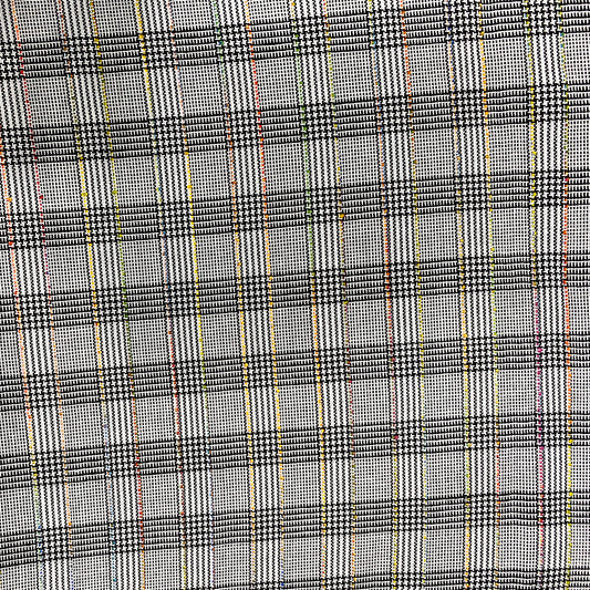 Black & White Checks Rayon Fabric