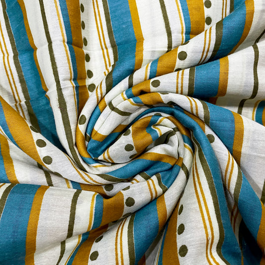 Stripes & Dots Rayon Fabric