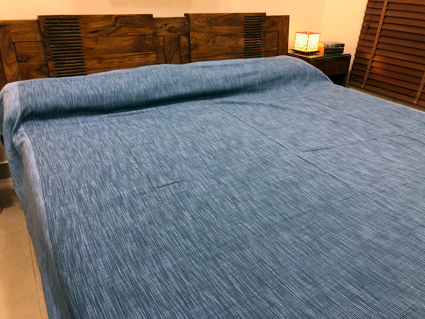 textured-blue-bed-spread-online-at-low-rates