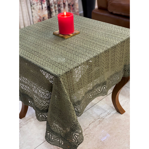 Olive Green Net Table Cloth
