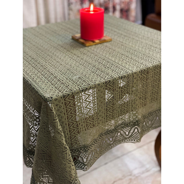 Olive Green Net Table Cloth