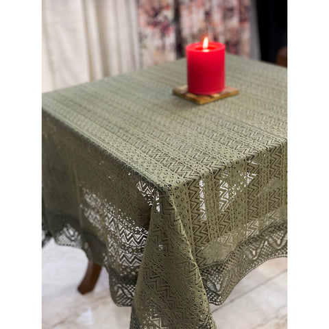 Olive Green Net Table Cloth