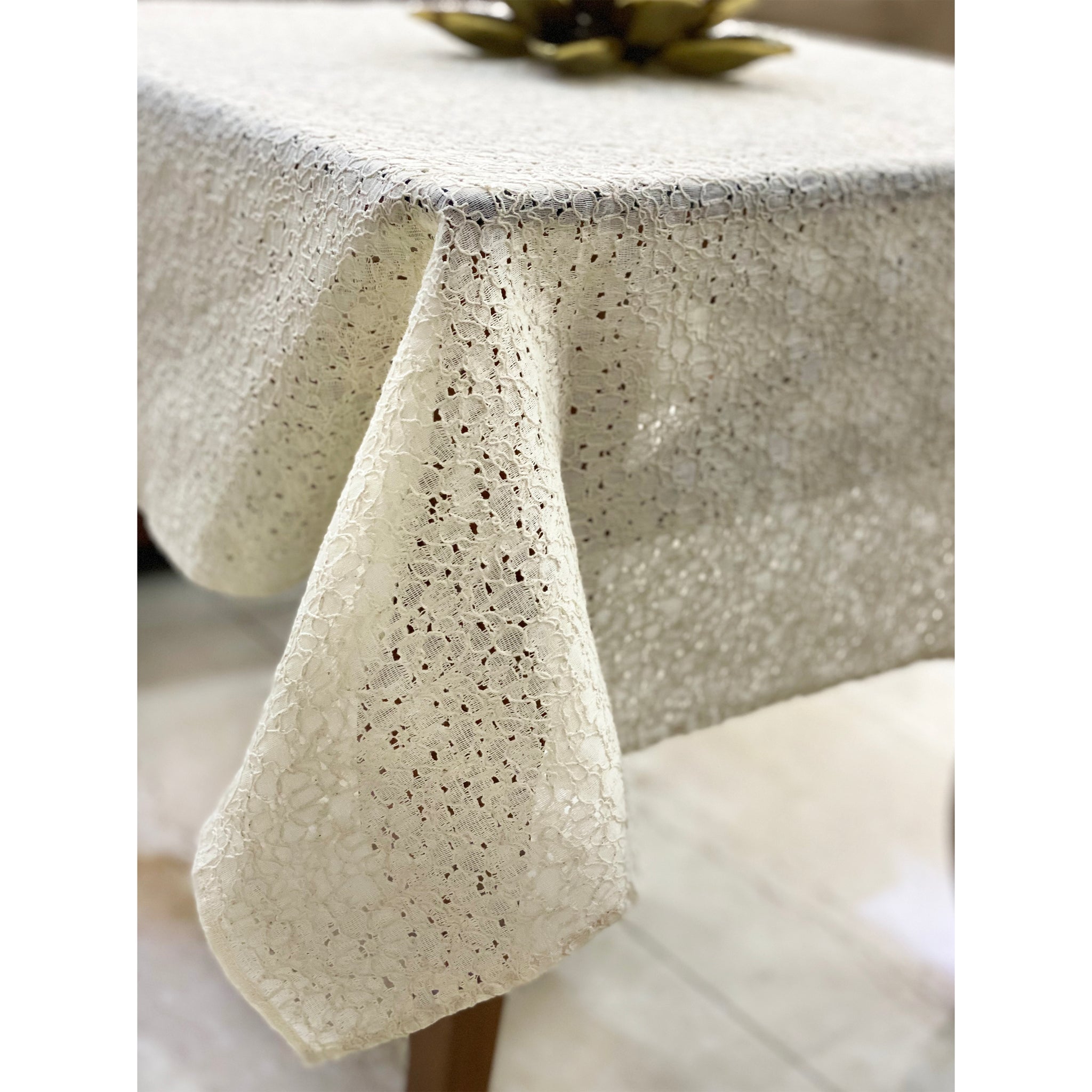 Off-White Fine Net Table Cloth