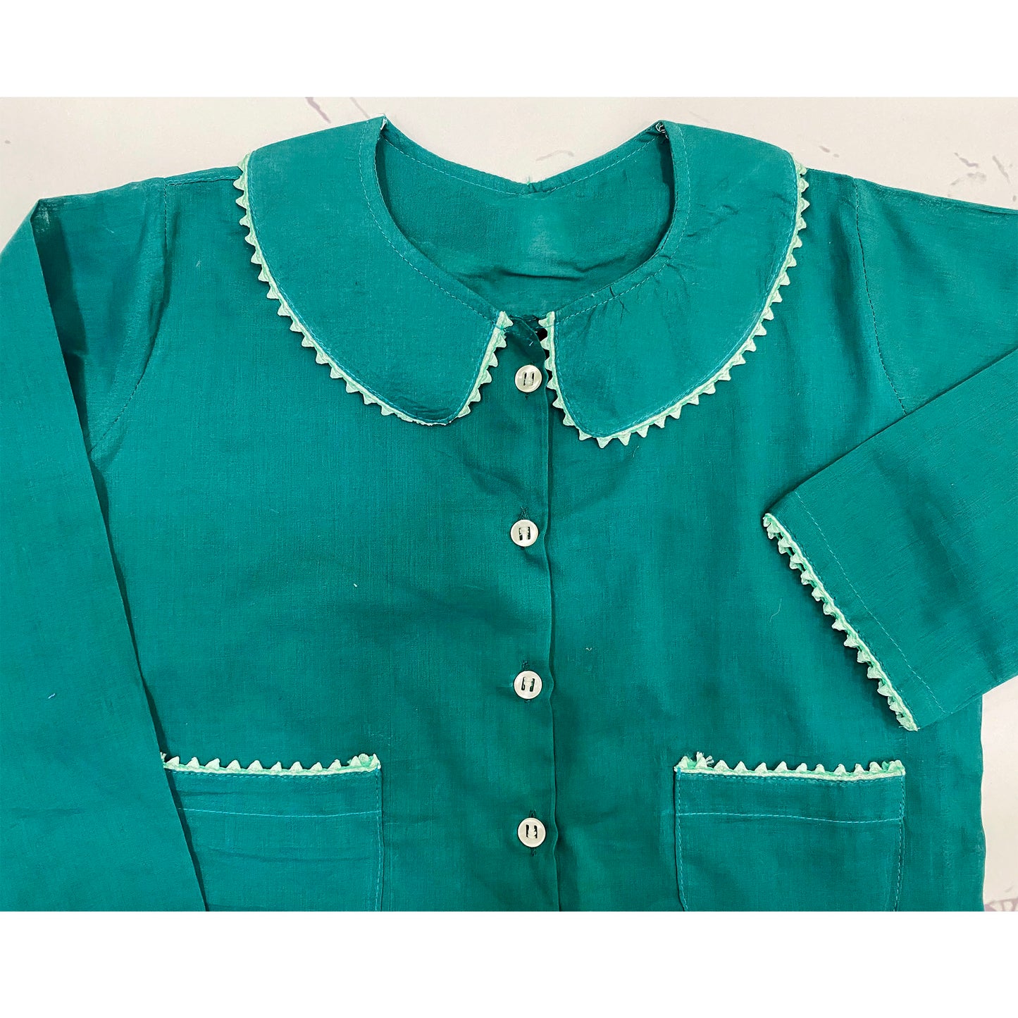 Green Soft Cotton Mul Night Suit