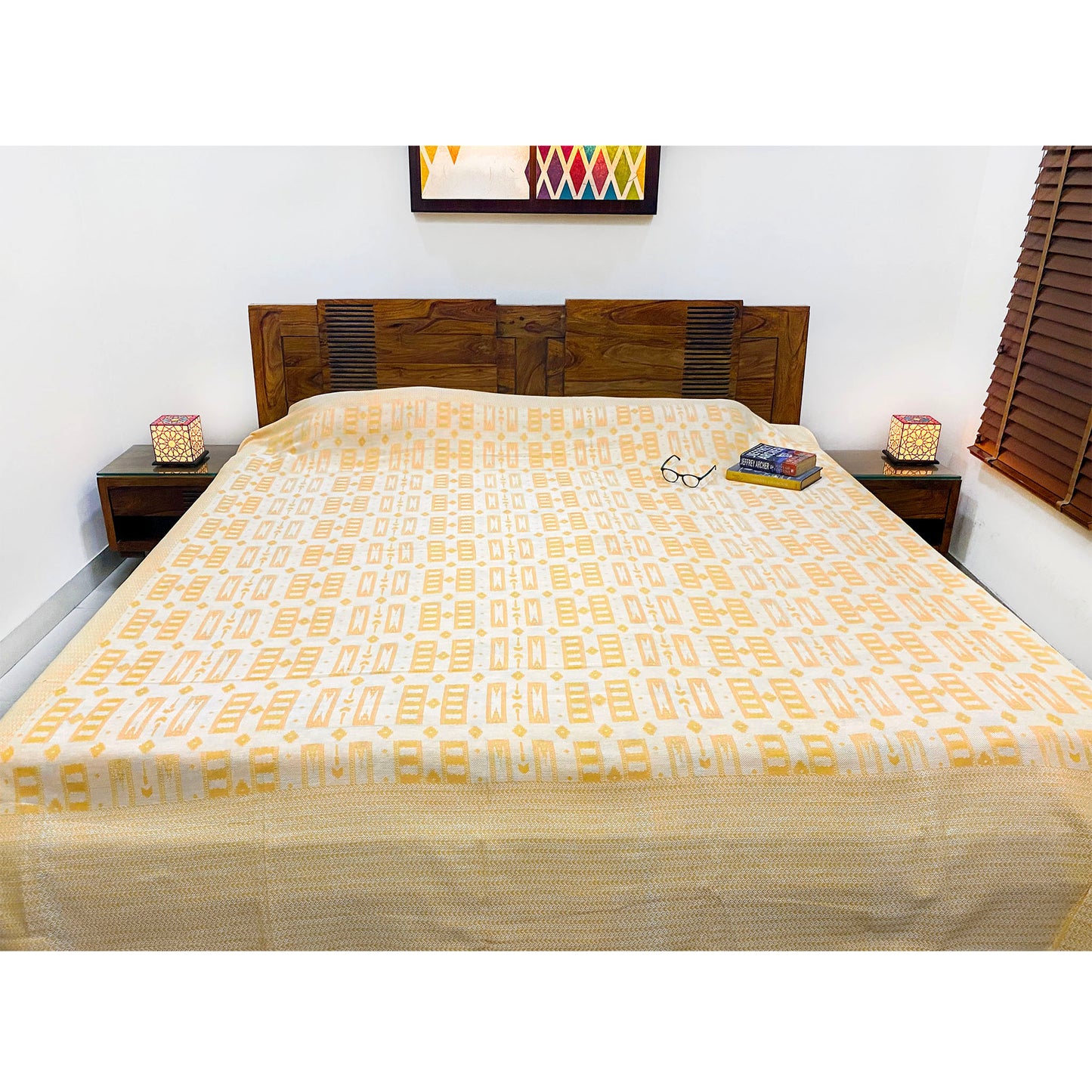 Butter Cream Reversible Bed Cover