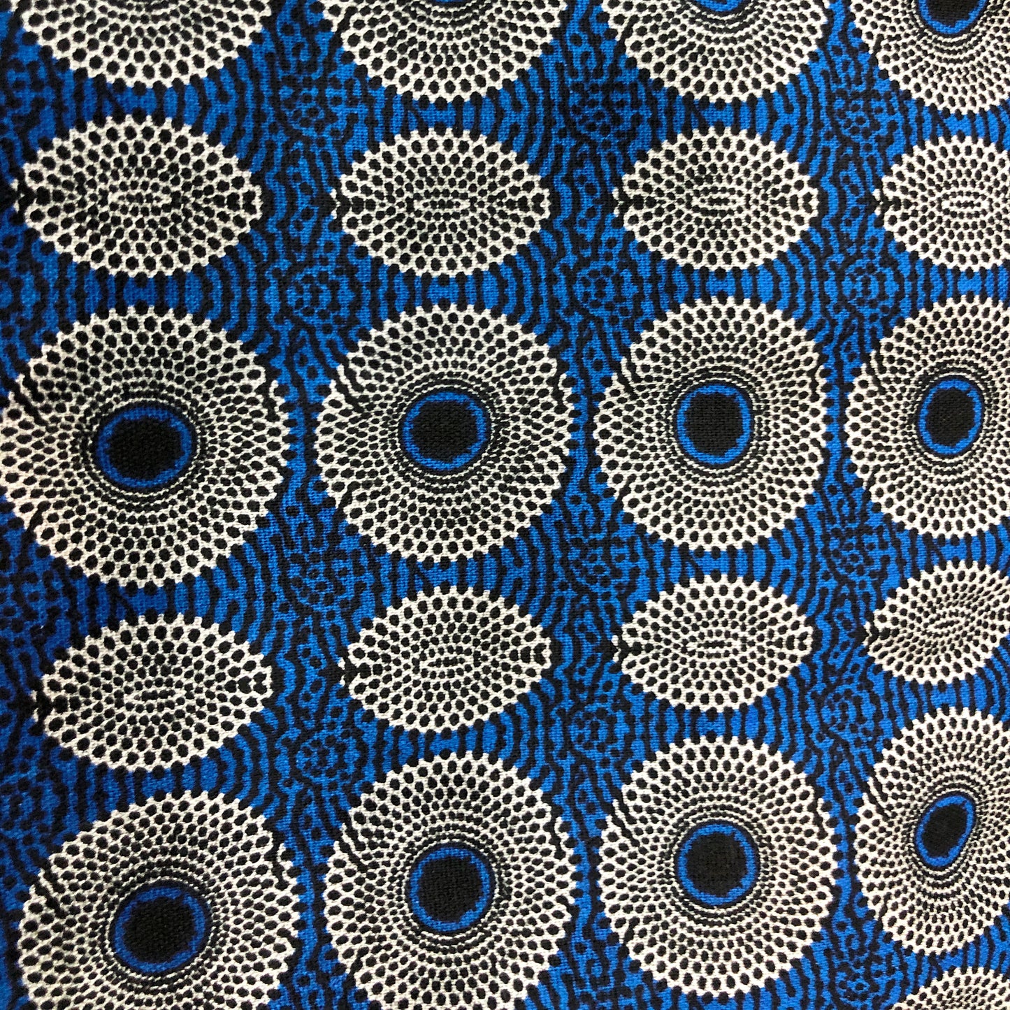 Trippy Blue Circular Print Fabric