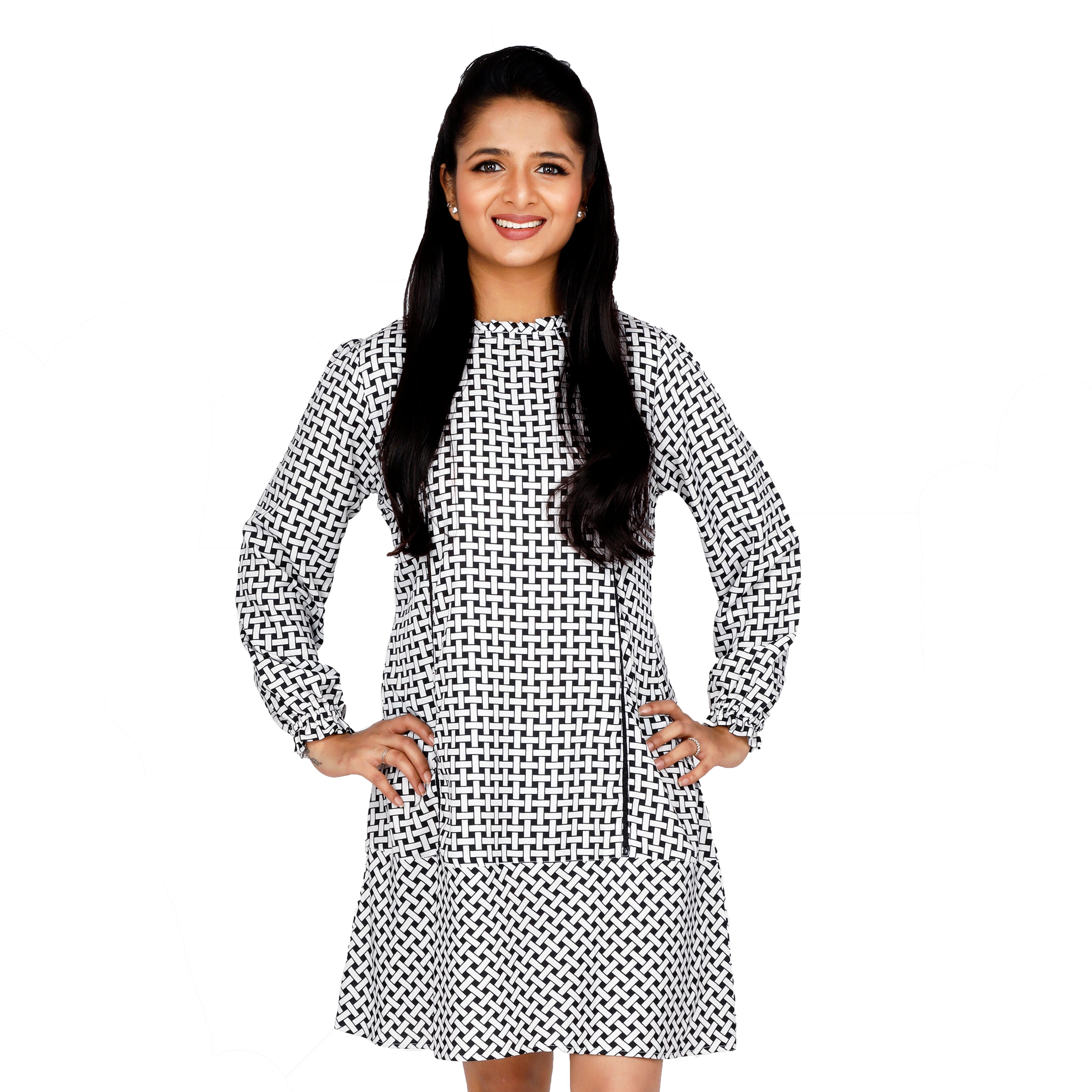 Beautiful Black And White Checks Cotton Gown at Rs 535/piece | Cotton Frock  & Gown in Jaipur | ID: 19769056073