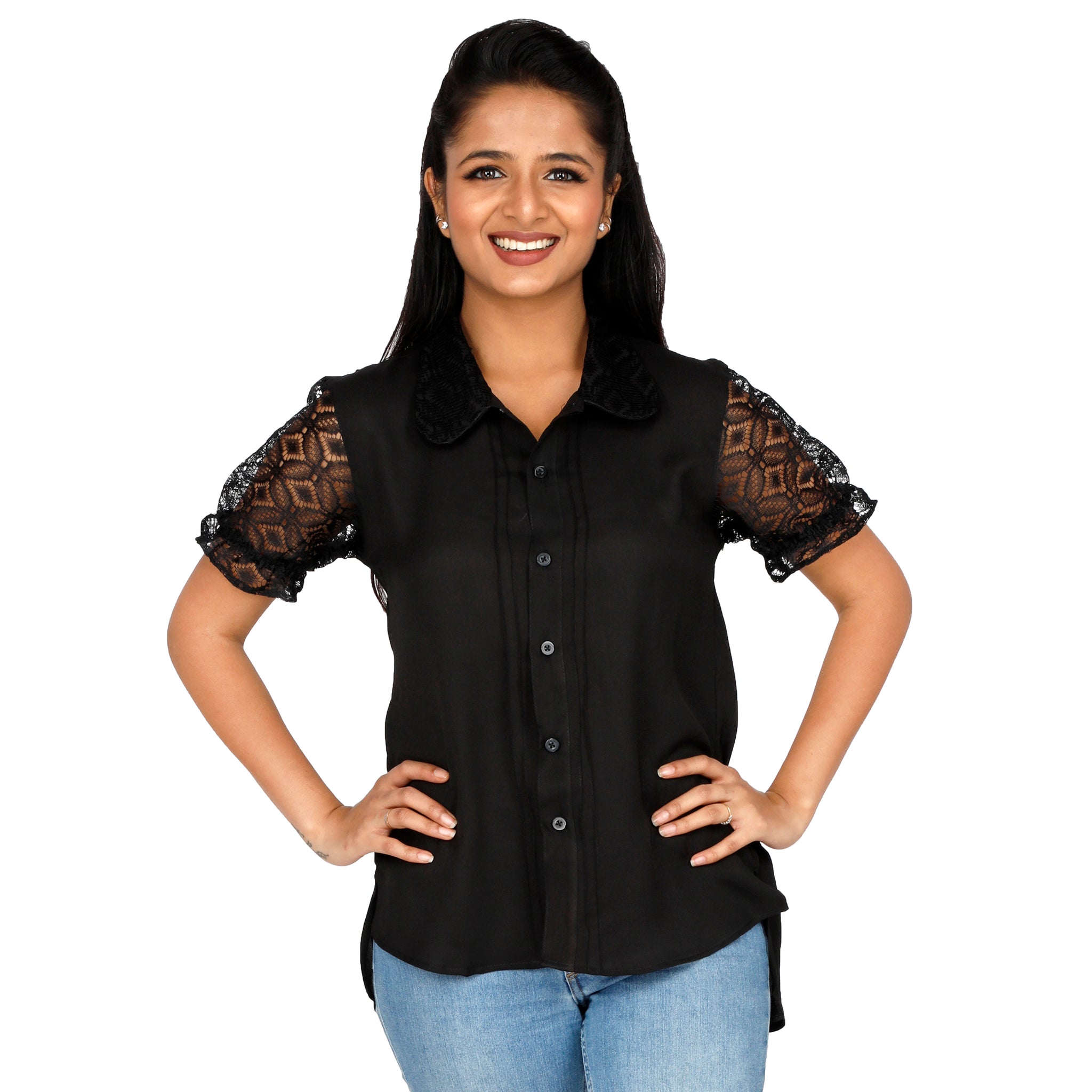 women's-dressy-black-top-with-sheer-sleeves-online