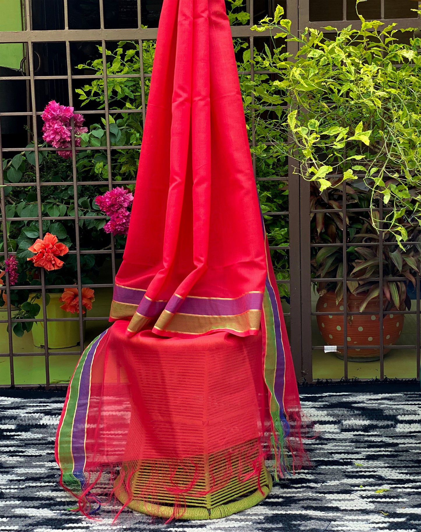 crismon-red-kota-doriya-dupatta-for-plain-kurtas-online-india