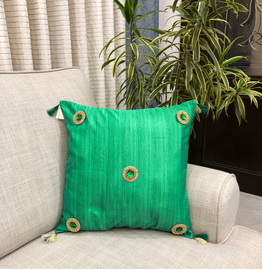 green-colour-cushion-covers-silk-fabric