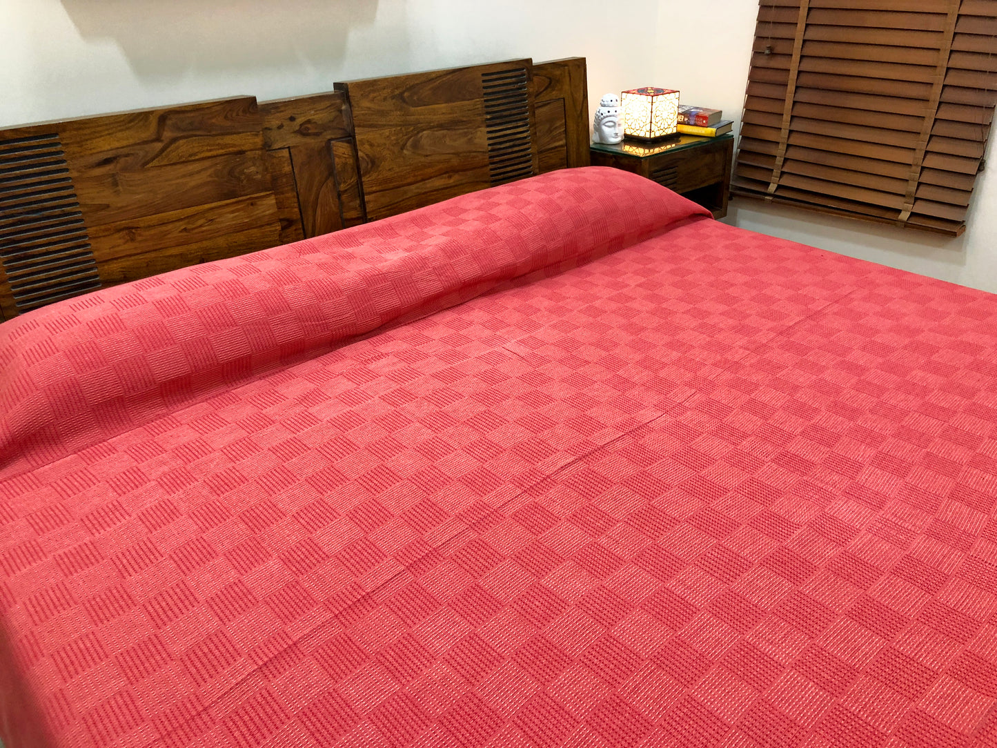 hand-woven-red-double-bed-cover-online-india