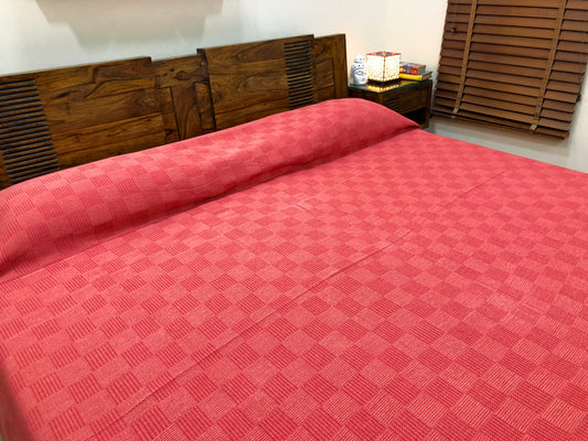 hand-woven-red-double-bed-cover-online-india