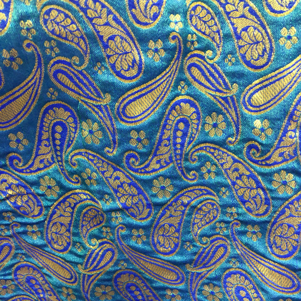 gold-and-blue-paisley-print-fabric-online
