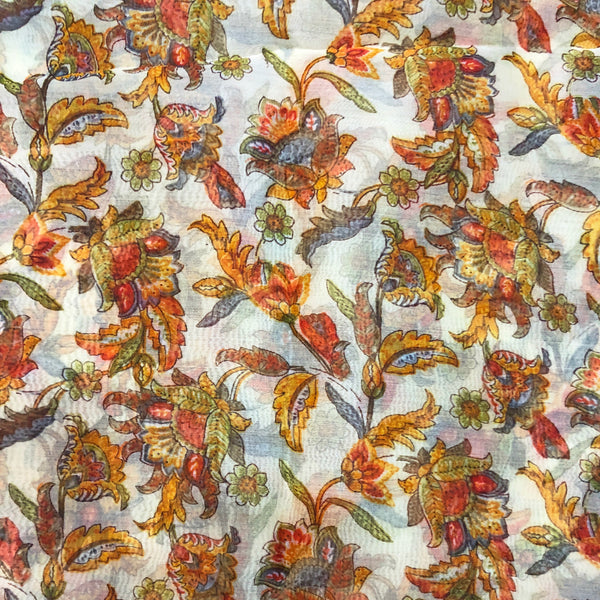 Flower Power Organza Tissue Silk Fabric