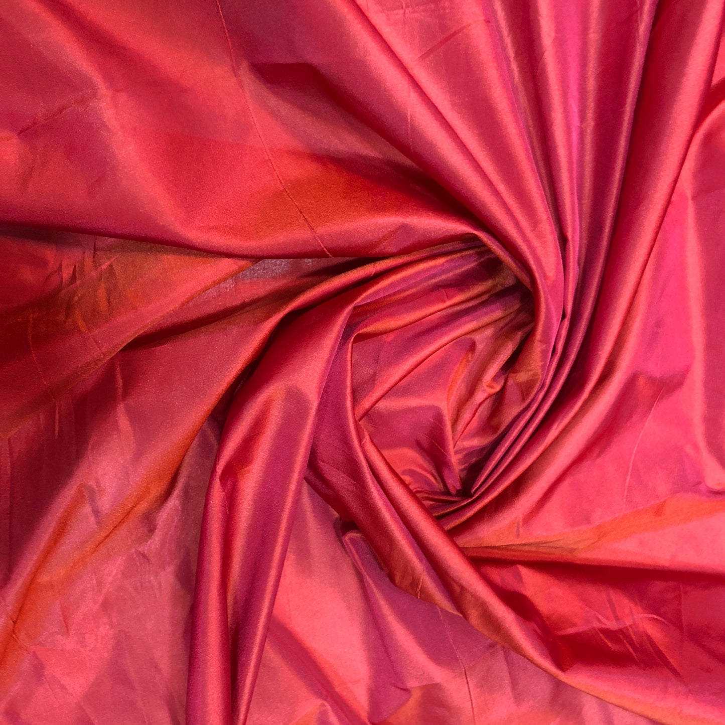 Red Chennai Silk With Delicate Orange Thread work