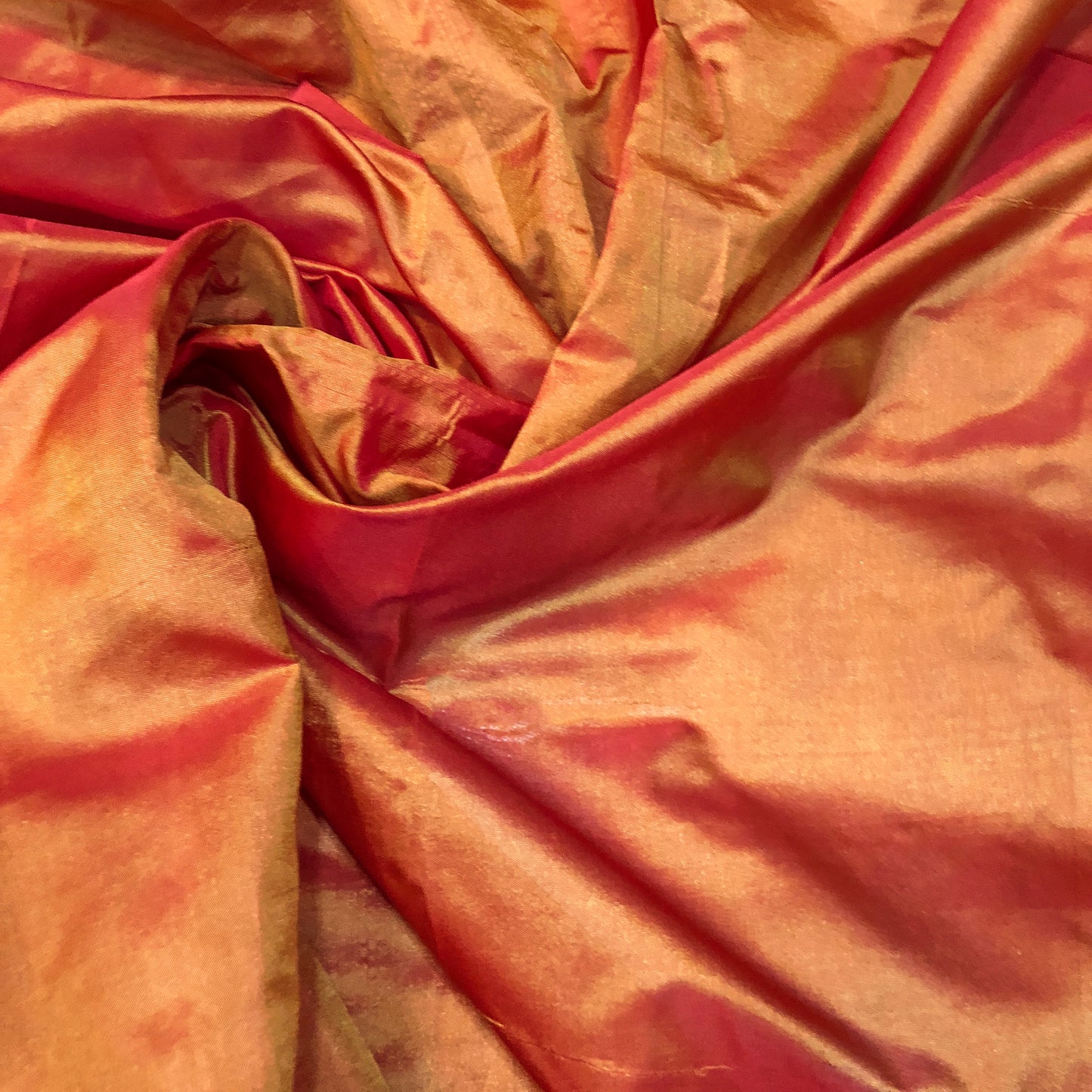 Orange Chennai Silk Fabric