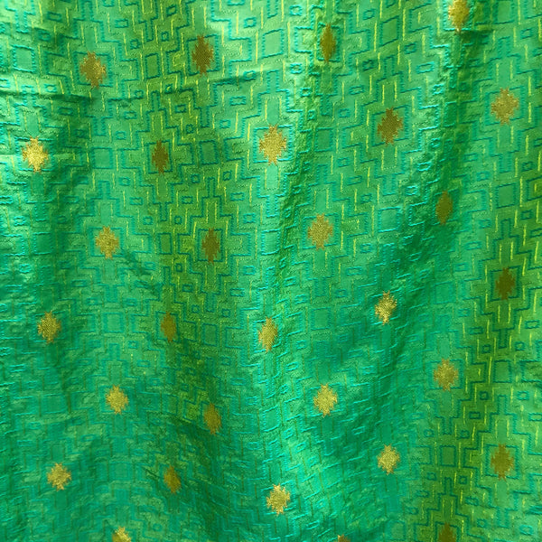 Green Brocade Traditional Print