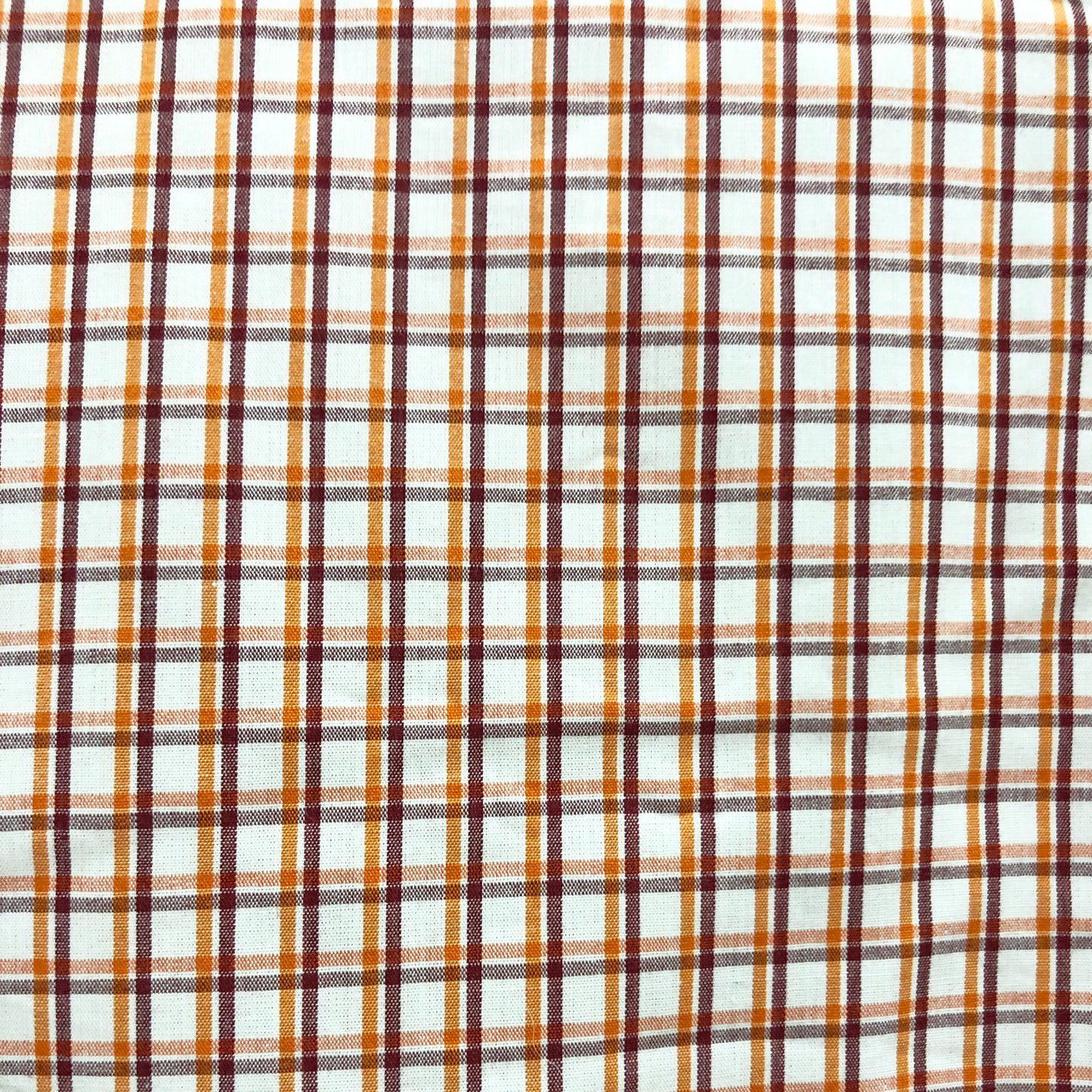 Summer Cotton Nutmeg & Orange Checkered Print