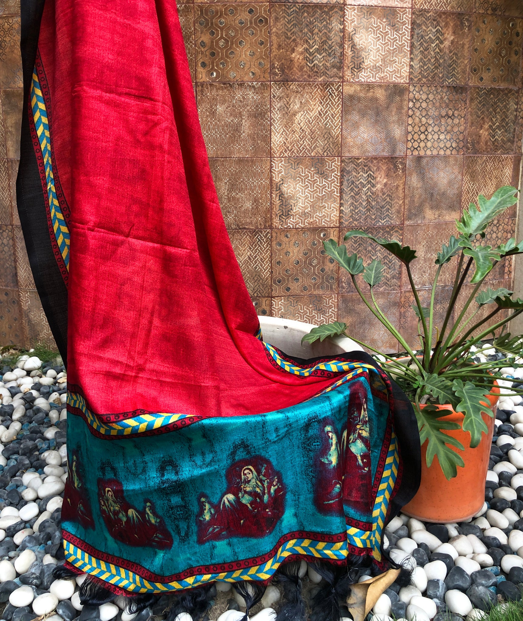 red and blue dupatta online india