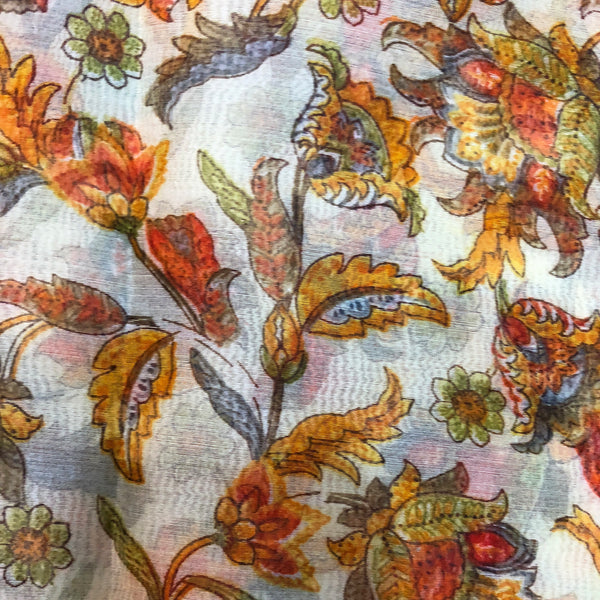 Flower Power Organza Tissue Silk Fabric
