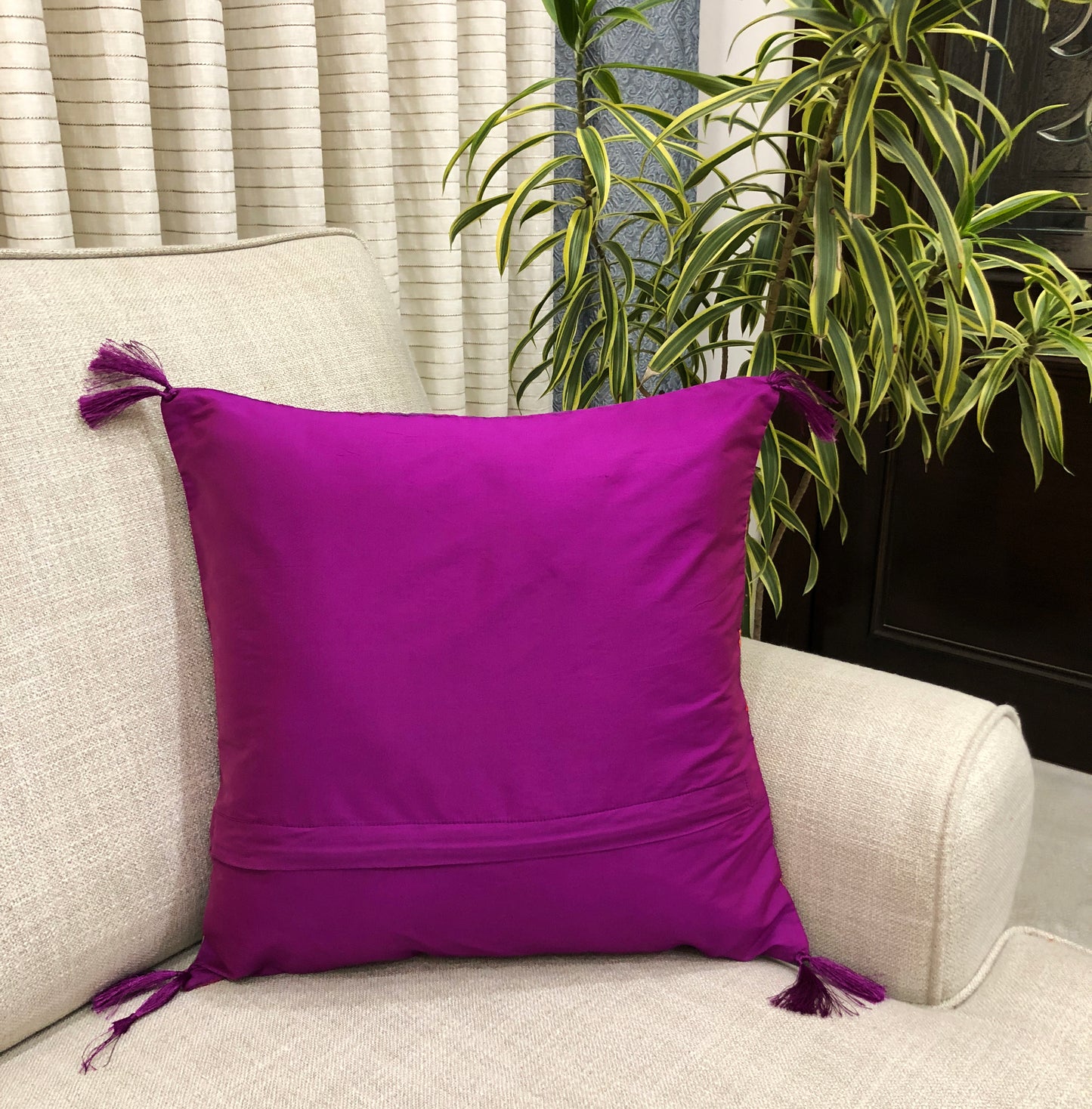 Colour Pop Luxurious Tussar Silk Cushion Cover