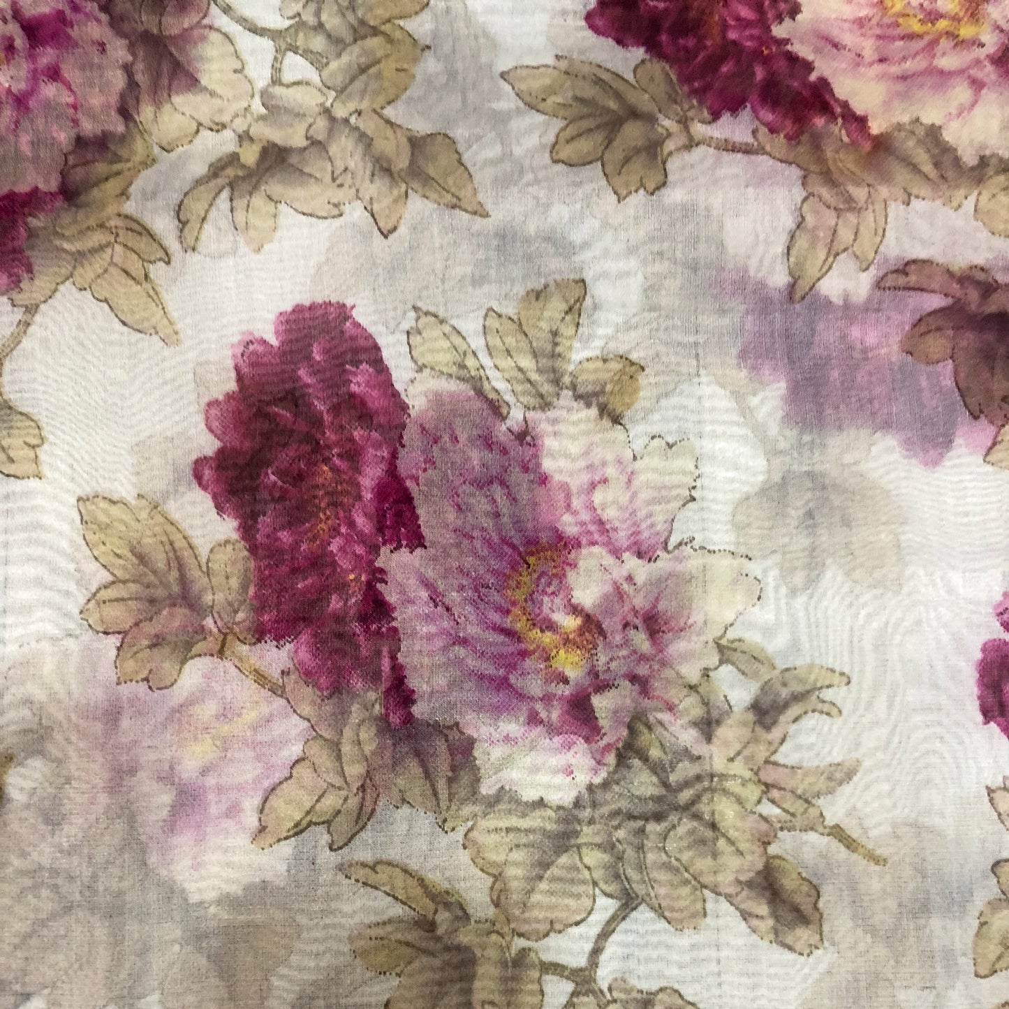 Summer Floral Organza Tissue Silk Fabric